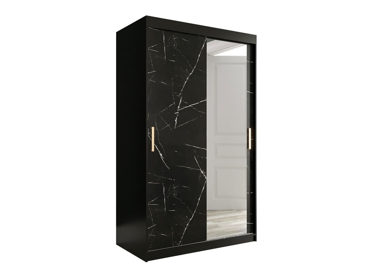 Armario Hartford 259 (Negro mate + Mármol negro)