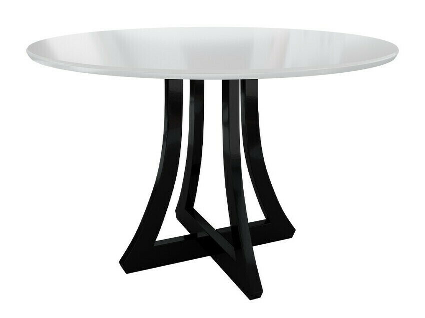 Conjunto de comedor Racine 128 (Blanco brillante + Negro brillante)