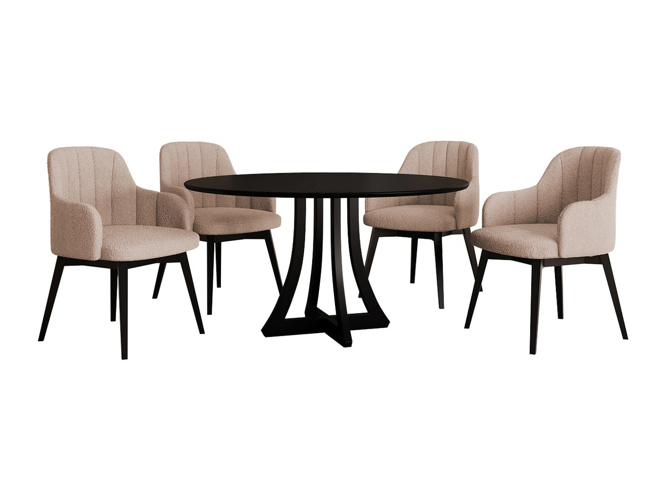 Conjunto de mesas y sillas para comedor Racine 128 (Negro)