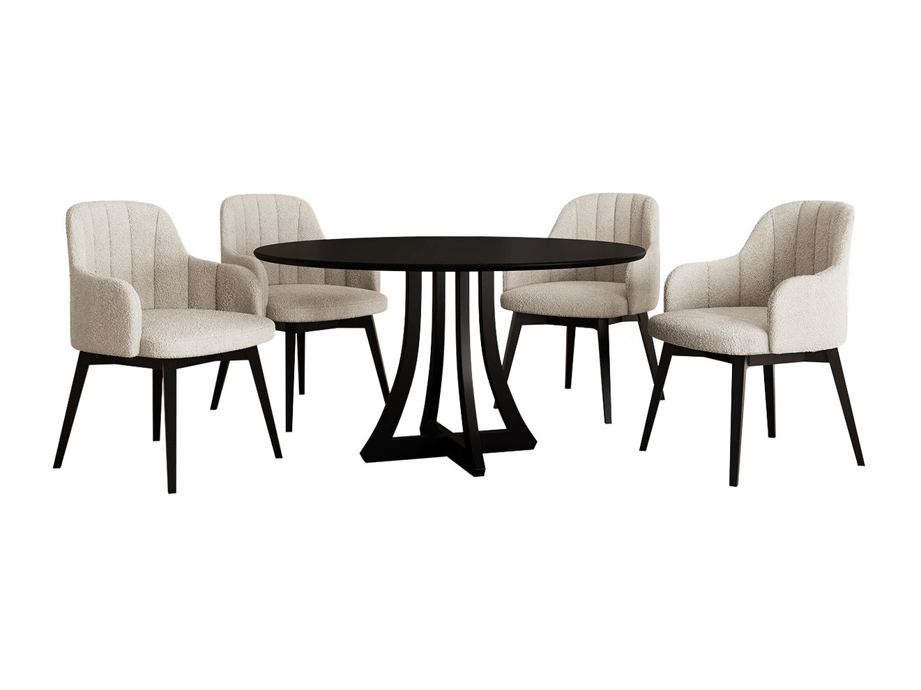 Conjunto de mesas y sillas para comedor Racine 128 (Negro)