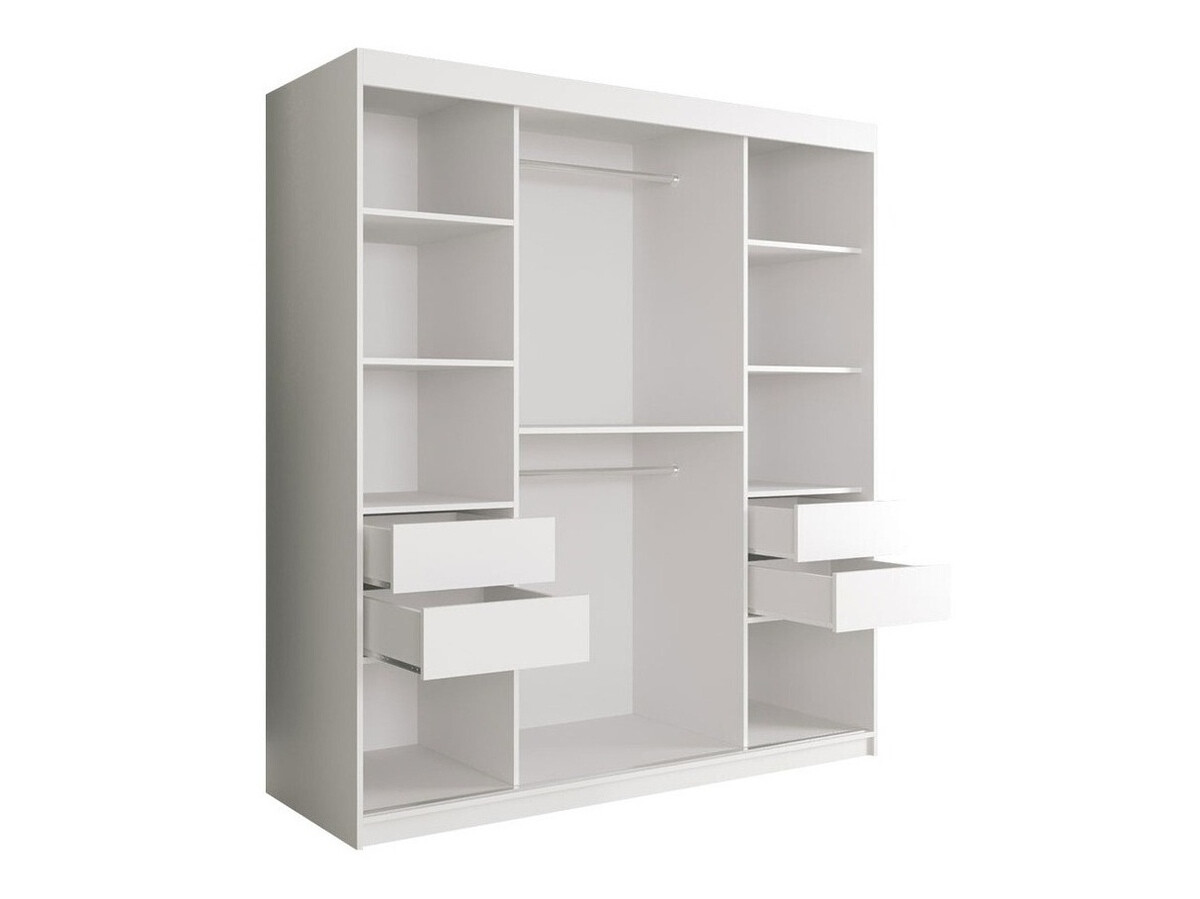 Armario Hartford 243 (Mate blanco + Mármol blanco)