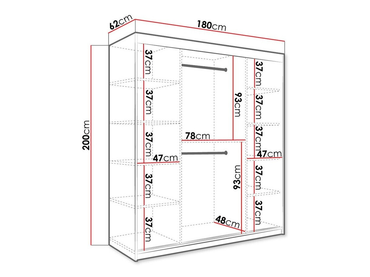Armario Hartford 243 (Negro mate + Mármol negro)