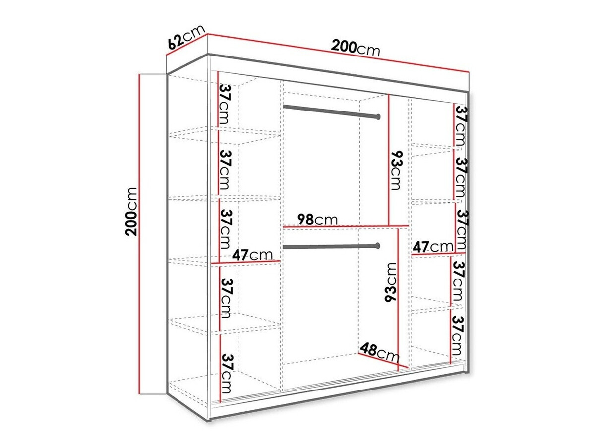 Armario Hartford 244 (Mate blanco + Mármol negro)