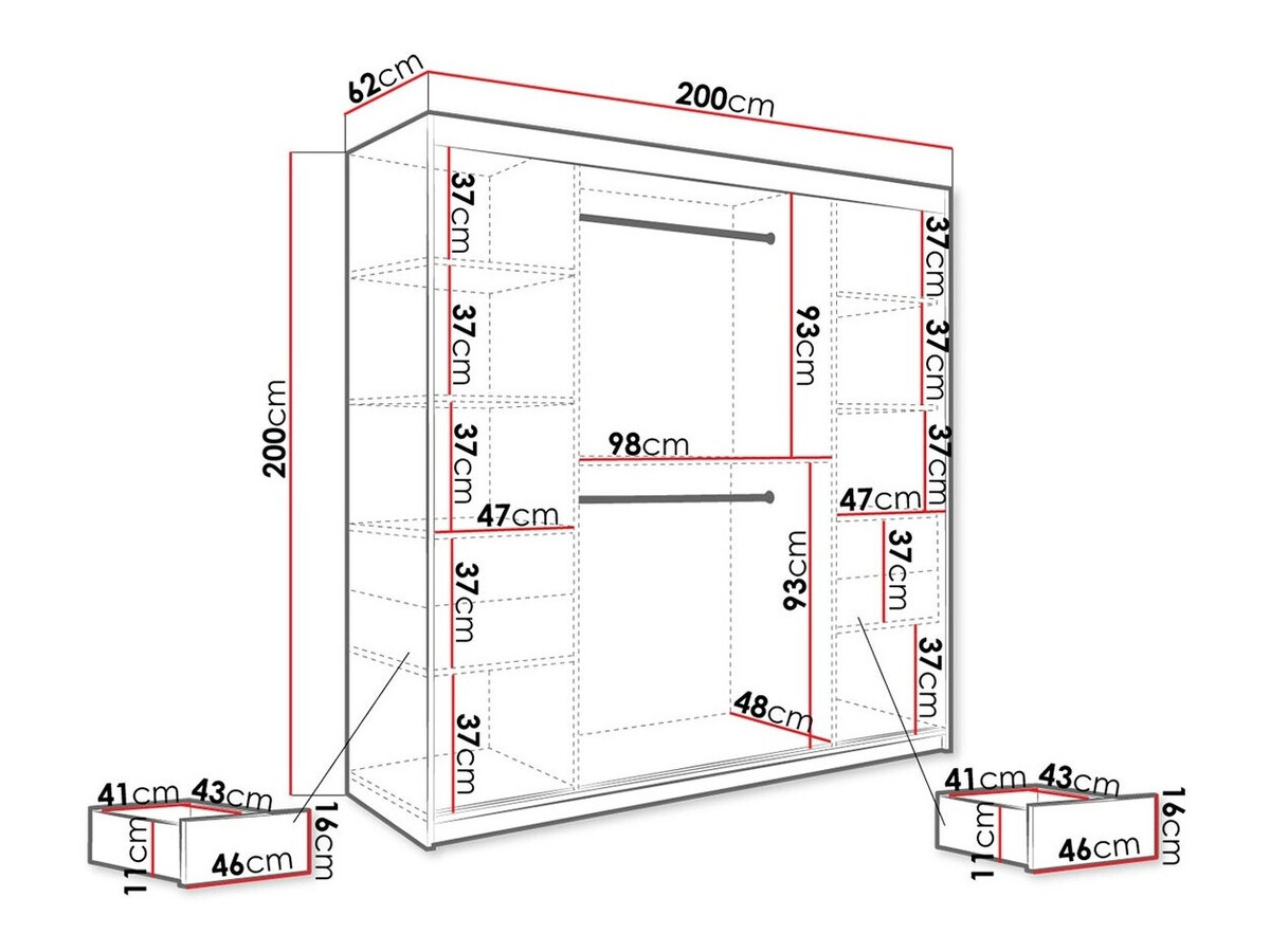 Armario Hartford 244 (Mate blanco + Mármol negro)