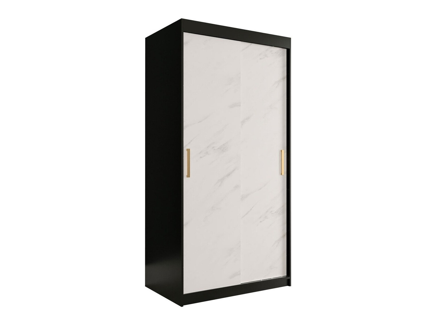 Armario Hartford 246 (Negro mate + Mármol blanco)