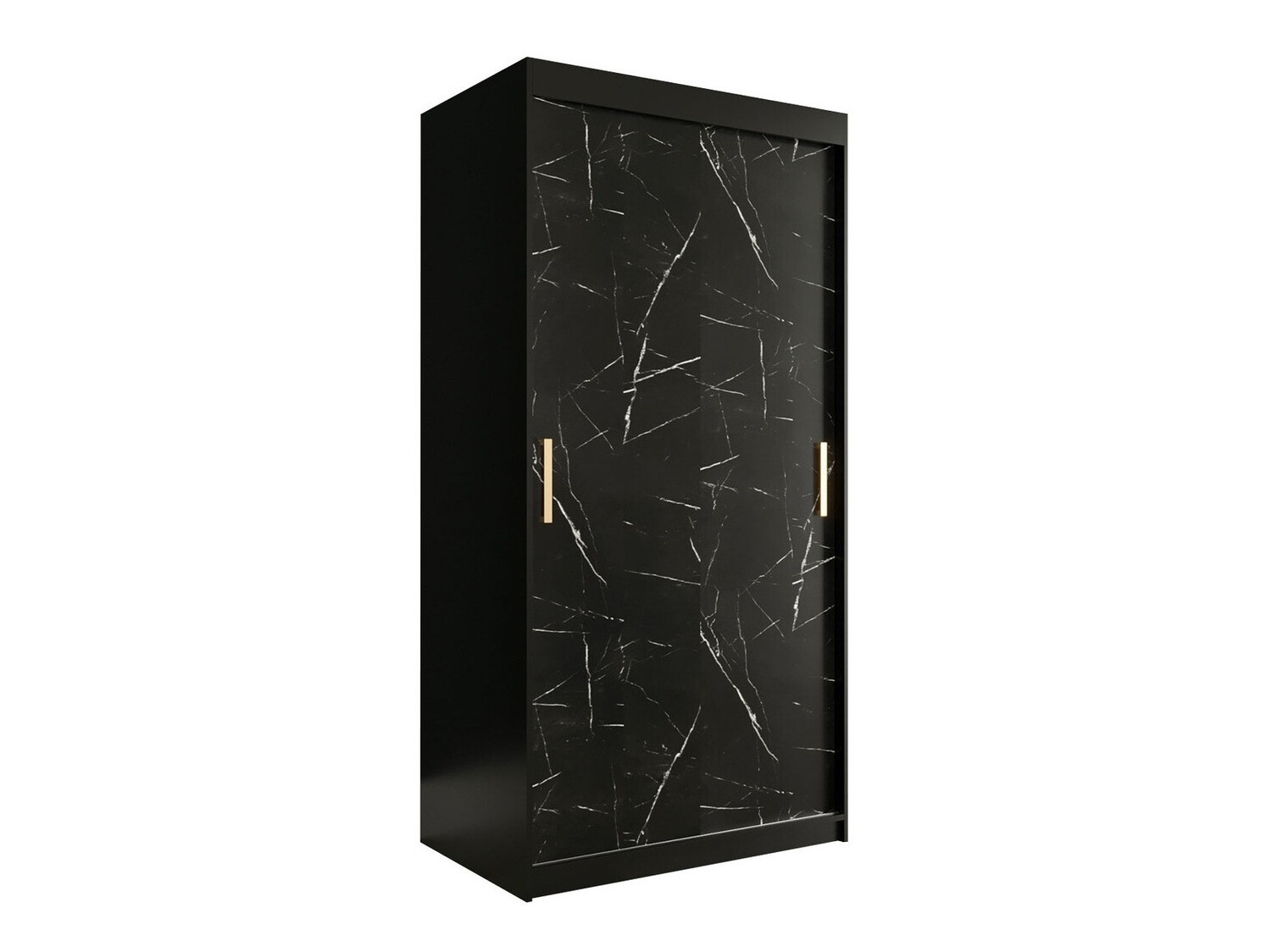 Armario Hartford 246 (Negro mate + Mármol negro)