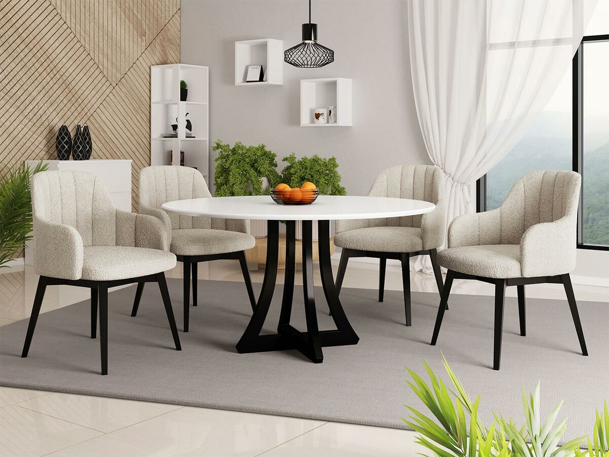 Conjunto de comedor Racine 137 (Negro + Baloo 2074)