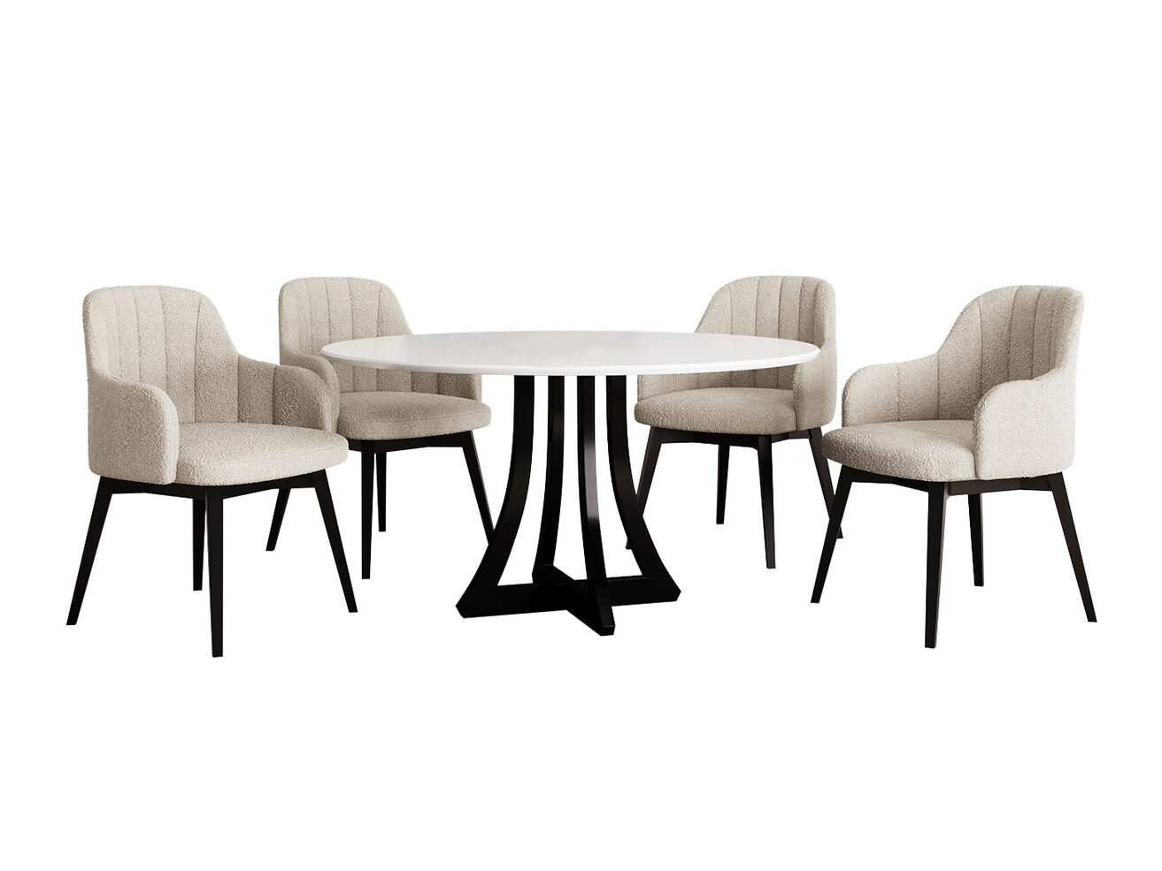 Conjunto de comedor Racine 137 (Negro + Baloo 2074)