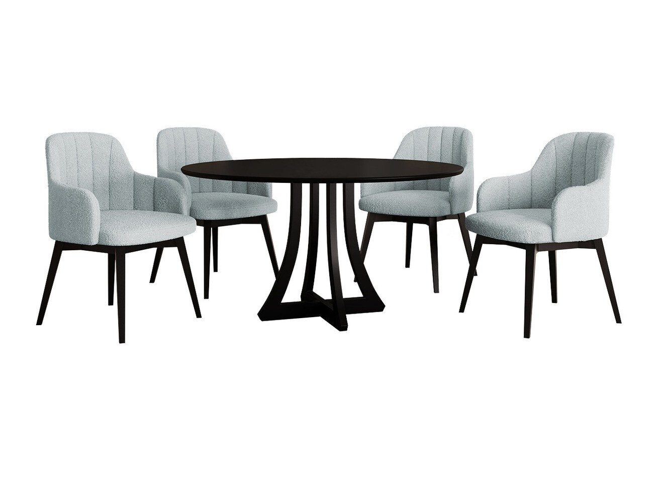 Conjunto de comedor Racine 137 (Negro + Baloo 2086)