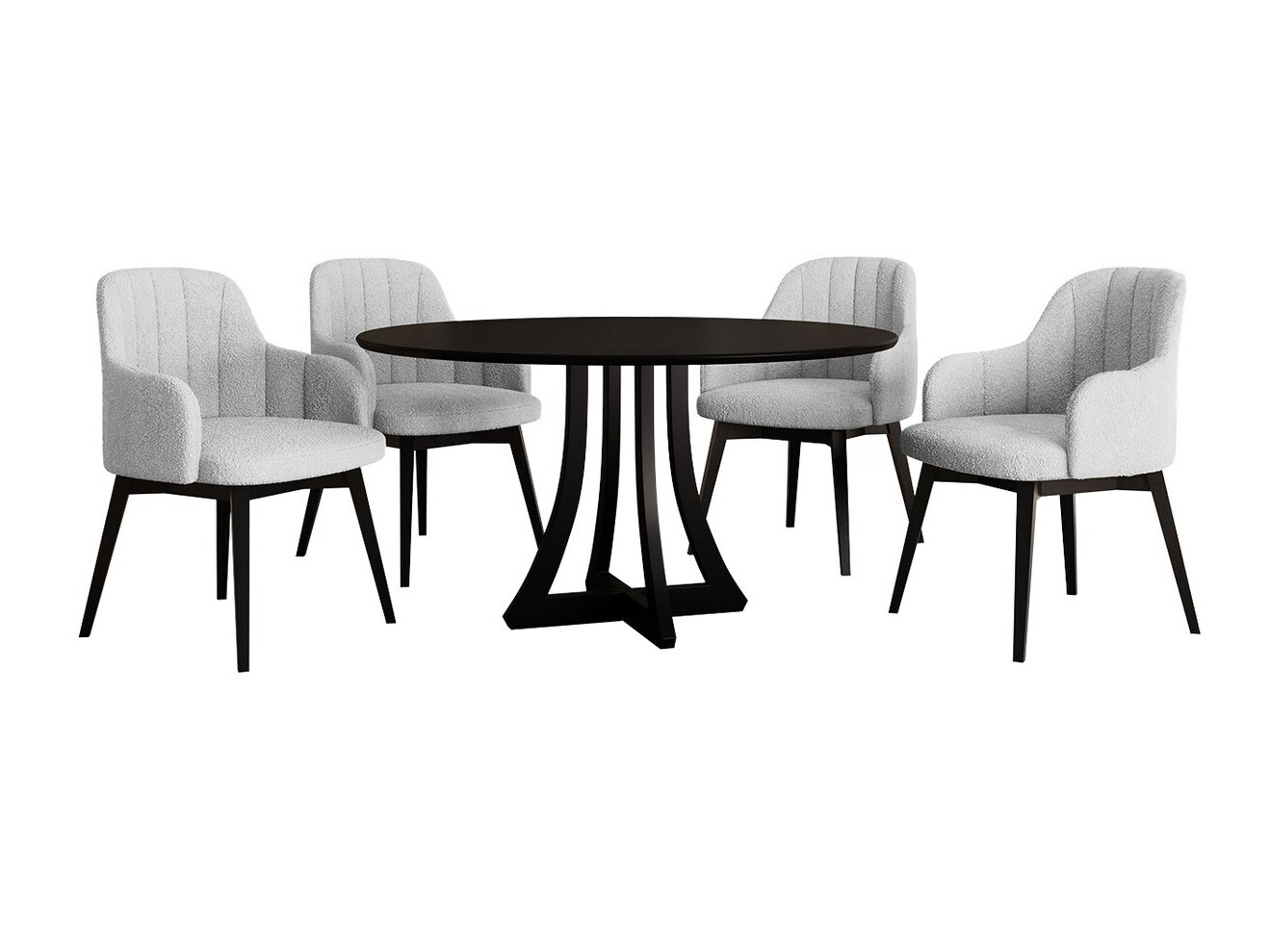 Conjunto de mesas y sillas para comedor Racine 137 (Negro + Baloo 2085)