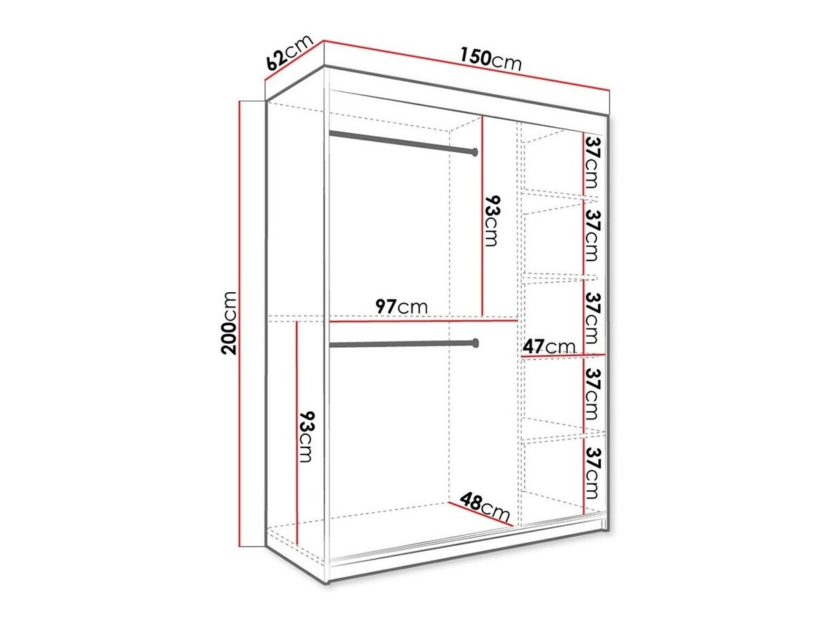 Armario Hartford 242 (Negro mate + Mármol blanco)