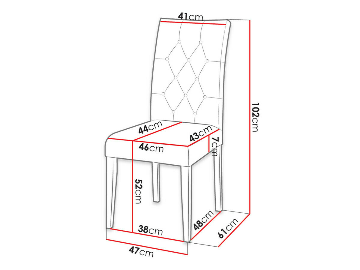 Conjunto de mesas y sillas para comedor Racine 138 (Blanco brillante + Magic Velvet 2258)
