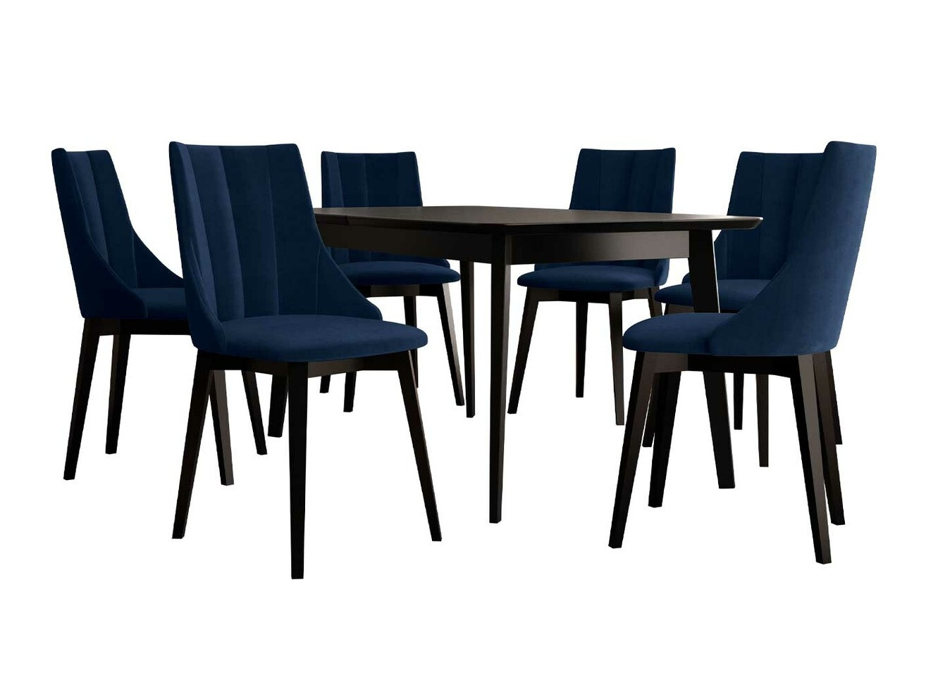 Conjunto de comedor Racine 139 (Negro + Magic Velvet 2216)