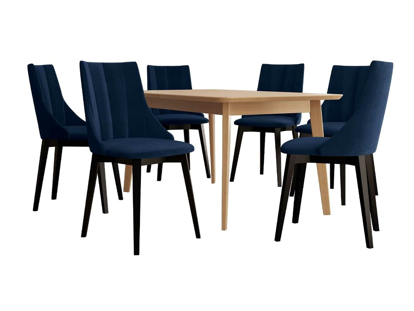 Conjunto de comedor Racine 139 (Negro + Magic Velvet 2216)