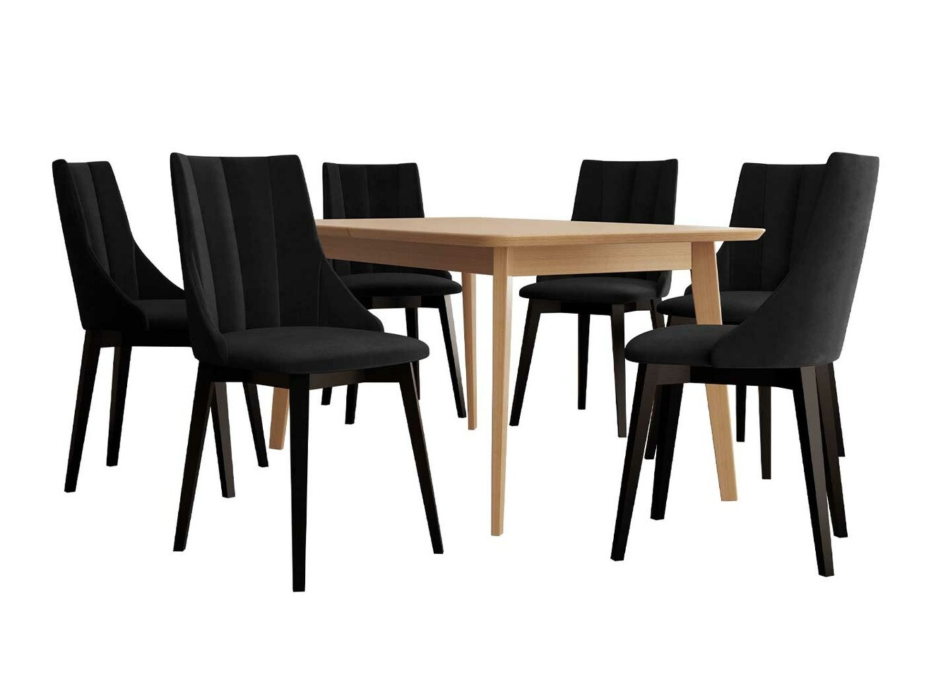 Conjunto de comedor Racine 139 (Negro + Magic Velvet 2219)