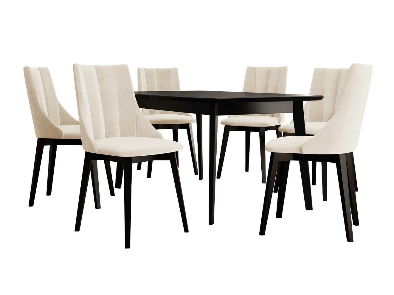 Conjunto de comedor Racine 139 (Negro + Magic Velvet 2250)