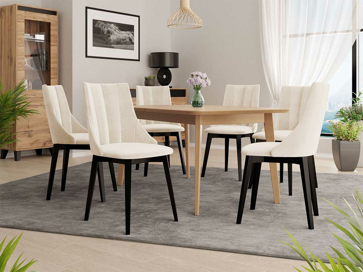 Conjunto de comedor Racine 139 (Negro + Magic Velvet 2250)