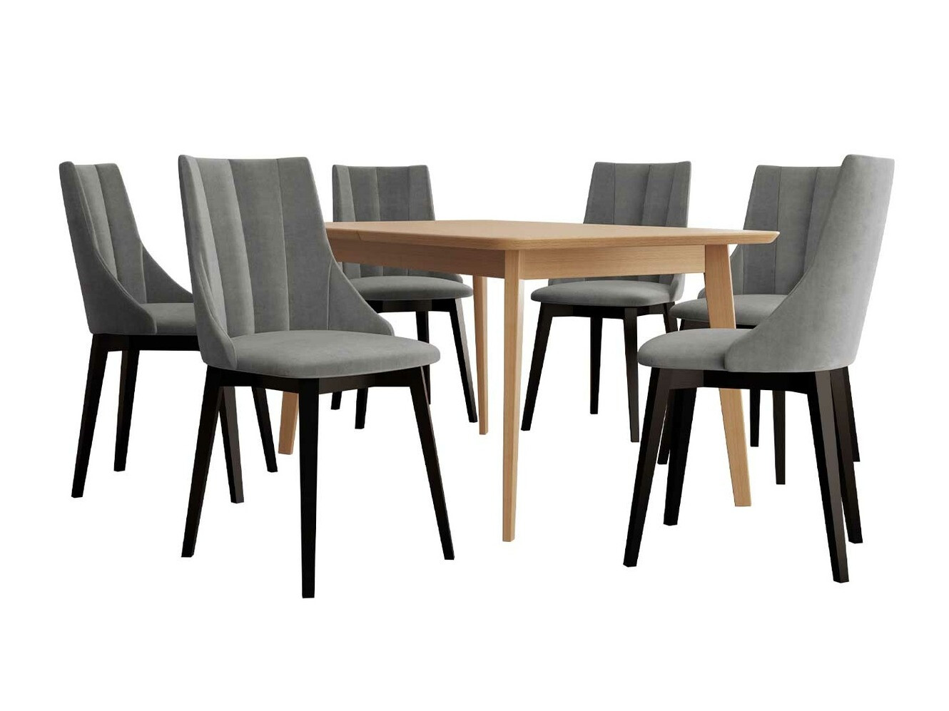 Conjunto de mesas y sillas para comedor Racine 139 (Negro + Magic Velvet 2217)