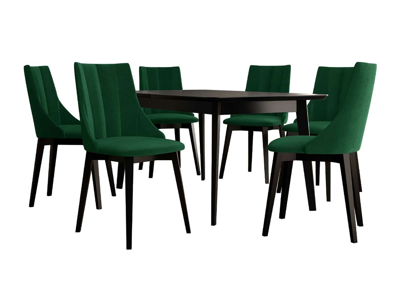 Conjunto de mesas y sillas para comedor Racine 139 (Negro + Magic Velvet 2225)