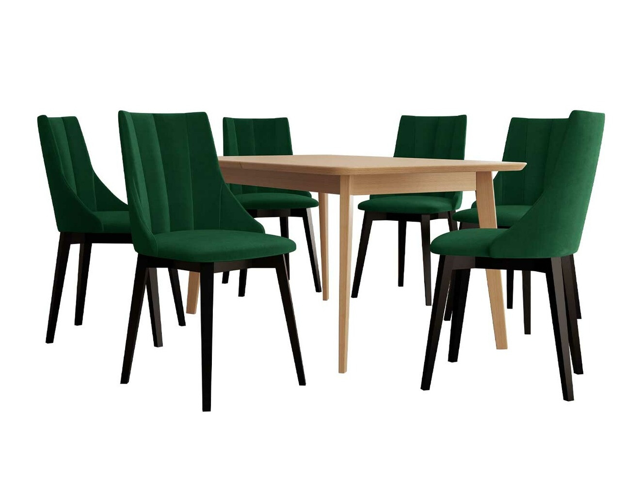 Conjunto de mesas y sillas para comedor Racine 139 (Negro + Magic Velvet 2225)