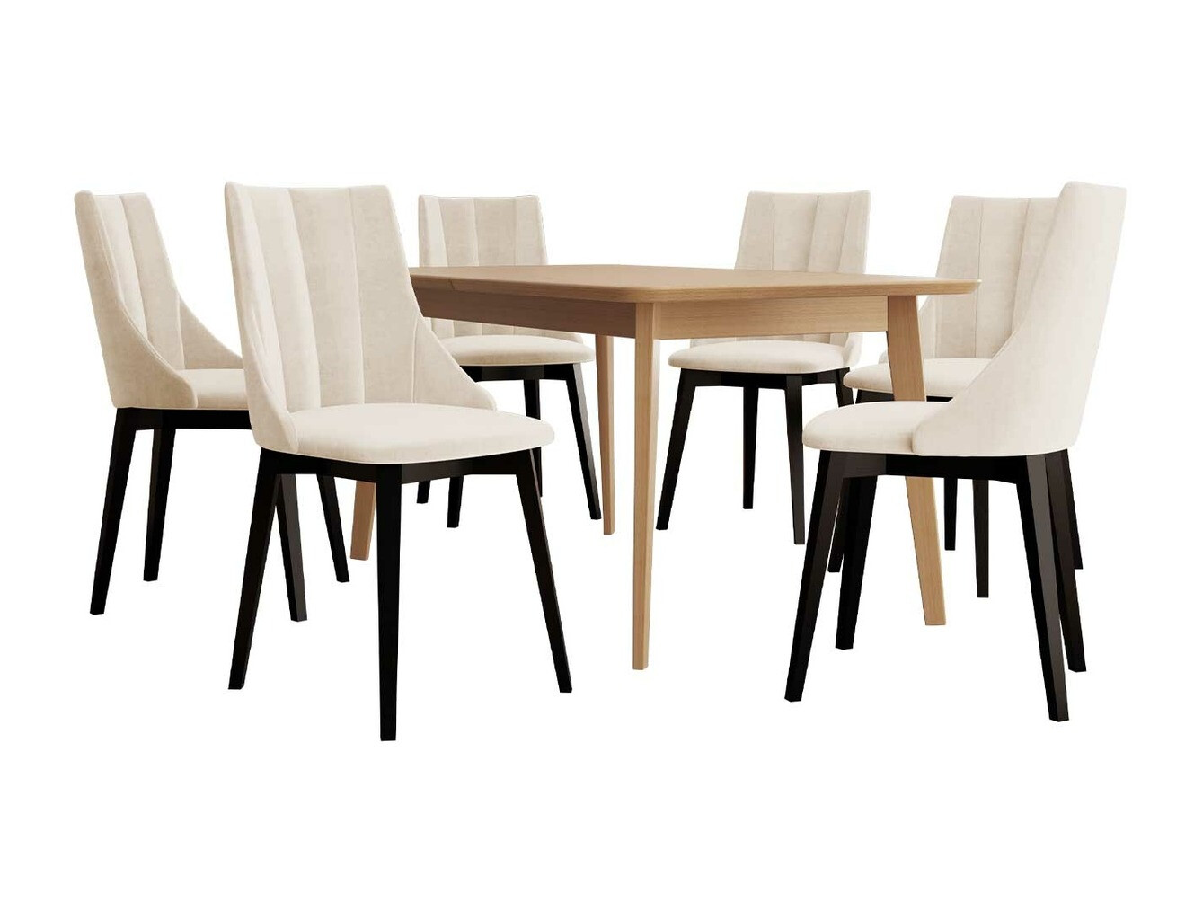 Conjunto de mesas y sillas para comedor Racine 139 (Negro + Magic Velvet 2250)