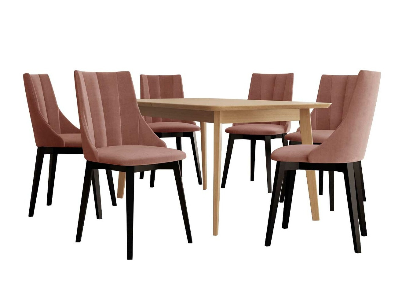 Conjunto de mesas y sillas para comedor Racine 139 (Negro + Magic Velvet 2258)