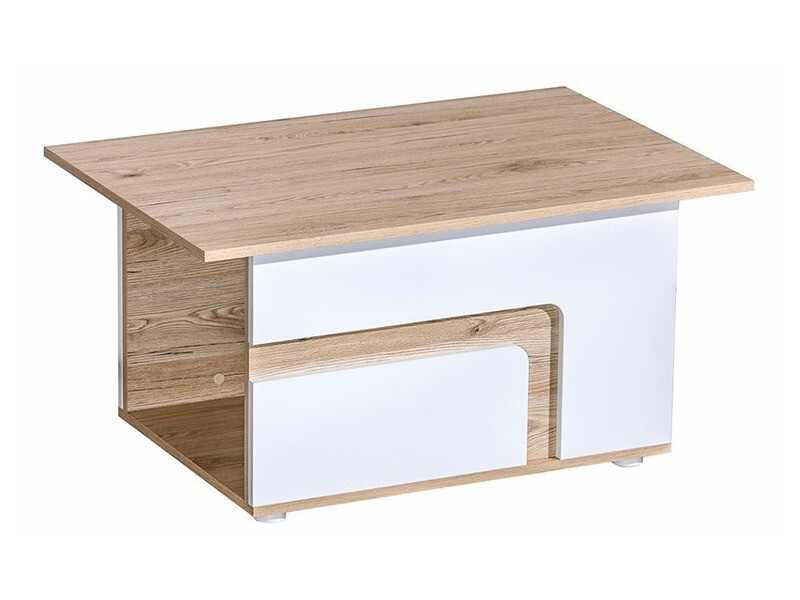 Mesa de centro Levtala 100 (Roble claro + Blanco)