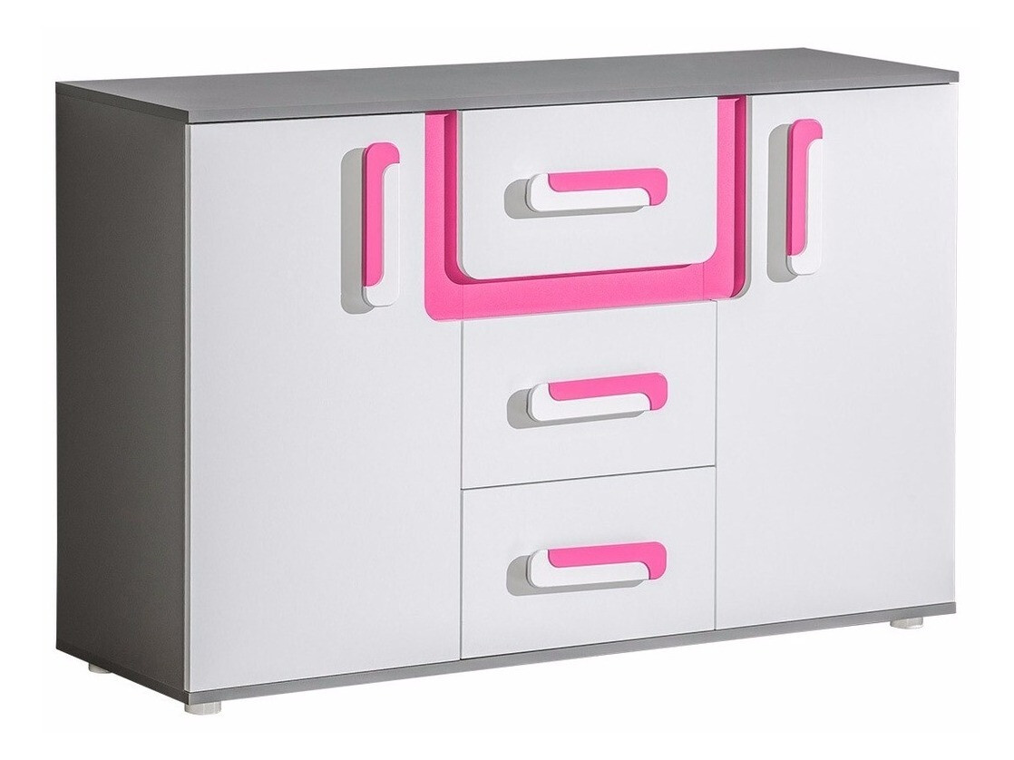 Cómoda Levtala 107 (Antracita + Blanco + Rosa)