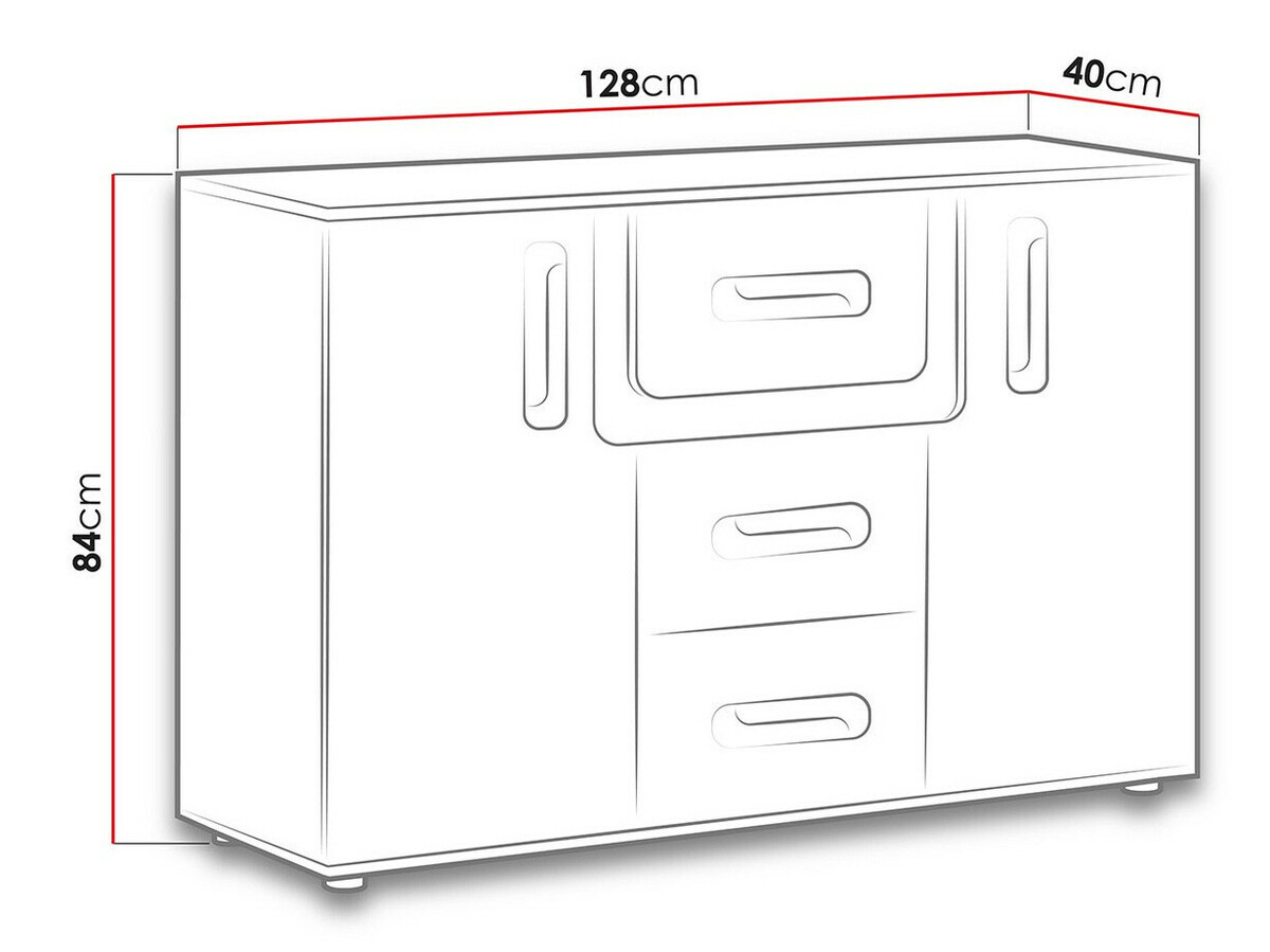 Cómoda Levtala 107 (Antracita + Blanco + Turquesa)