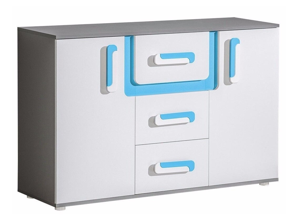 Cómoda Levtala 107 (Antracita + Blanco + Turquesa)