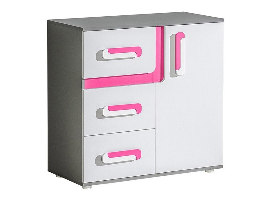Cómoda Levtala 108 (Antracita + Blanco + Rosa)