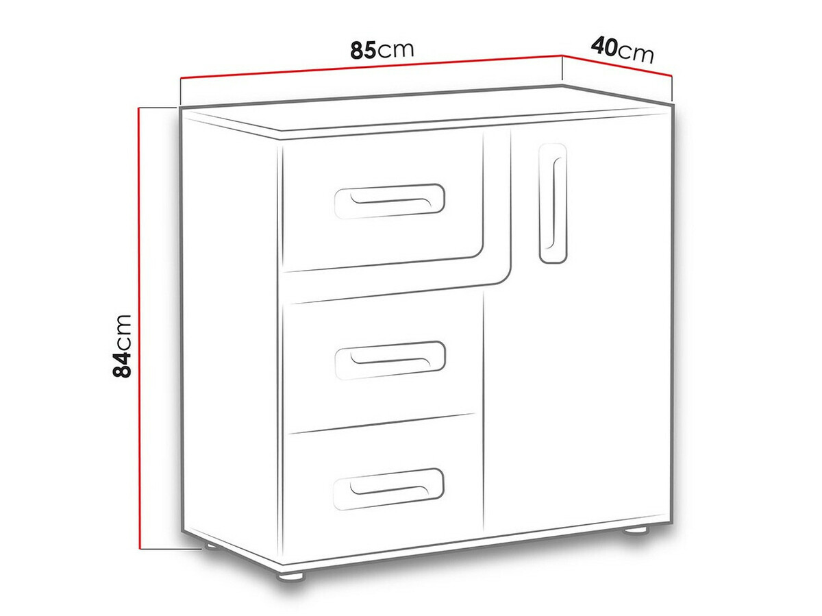Cómoda Levtala 108 (Antracita + Blanco + Turquesa)