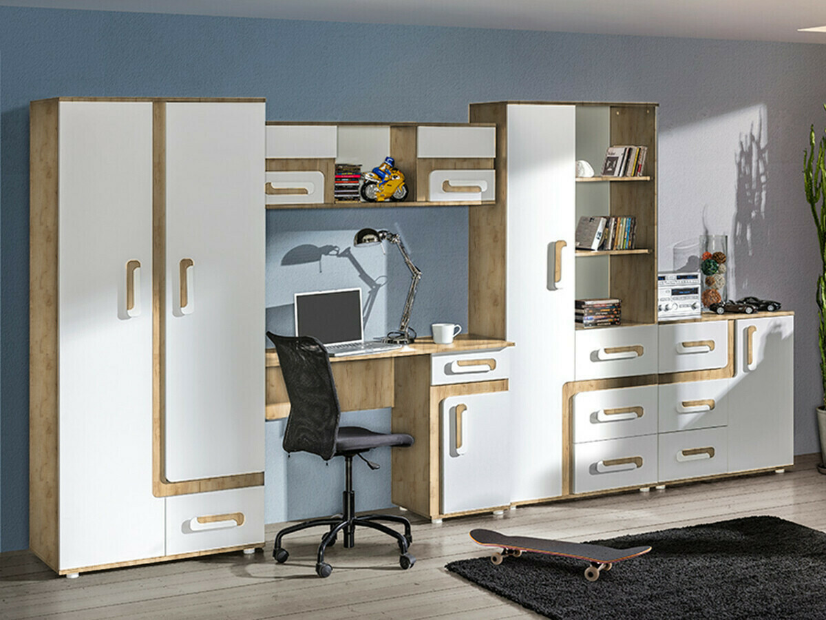 Cómoda Levtala 108 (Roble claro + Blanco)