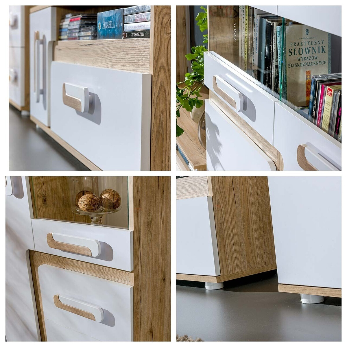 Cómoda Levtala 108 (Roble claro + Blanco)