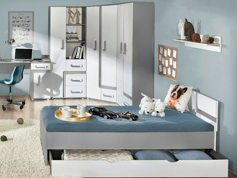 Estantería de pared Levtala 111 (Roble claro + Blanco)