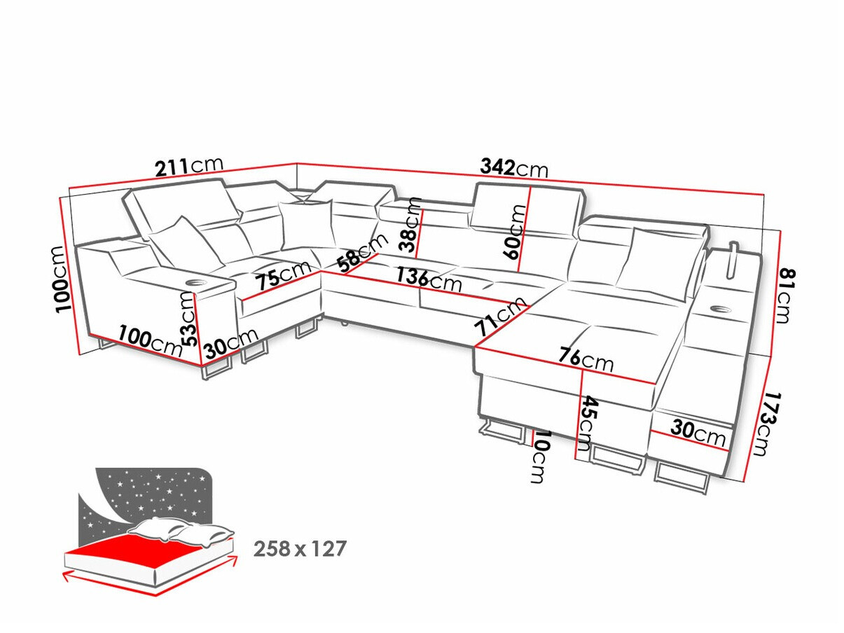 Sofá rinconero Sarasota 137 (Uttario Velvet 2980 + Uttario Velvet 2973)