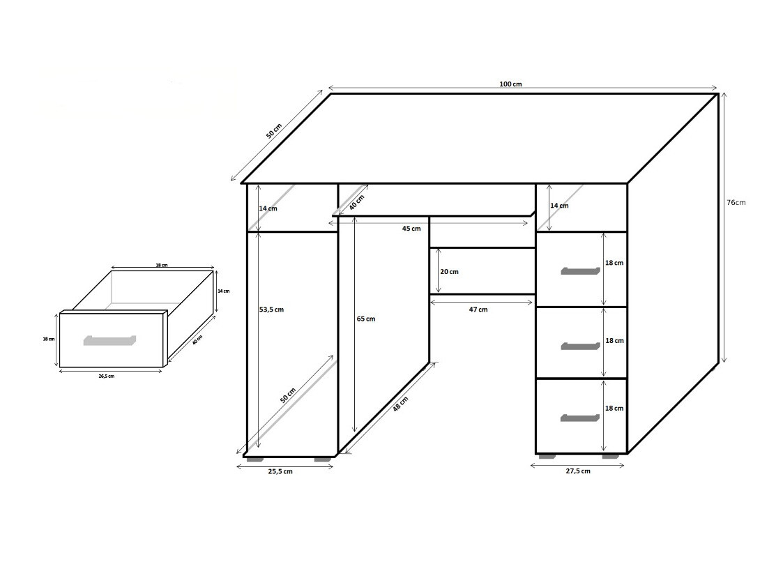 Mesa de oficina Cirevau 129 (Wengué)