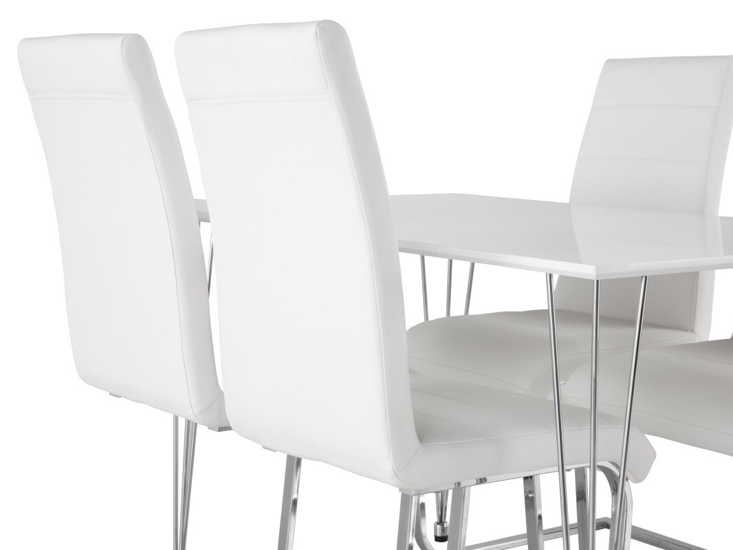 Conjunto de comedor Scandinavian Choice 614 (Blanco + Plata)