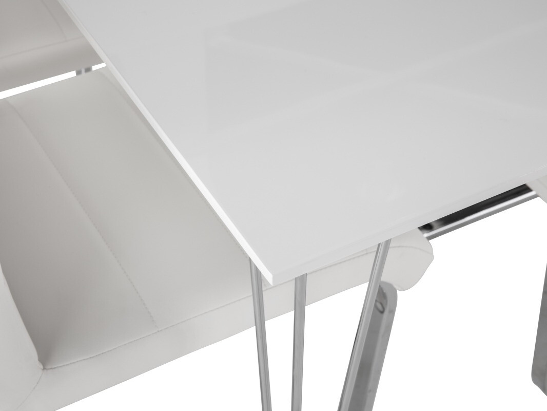 Conjunto de comedor Scandinavian Choice 614 (Blanco + Plata)