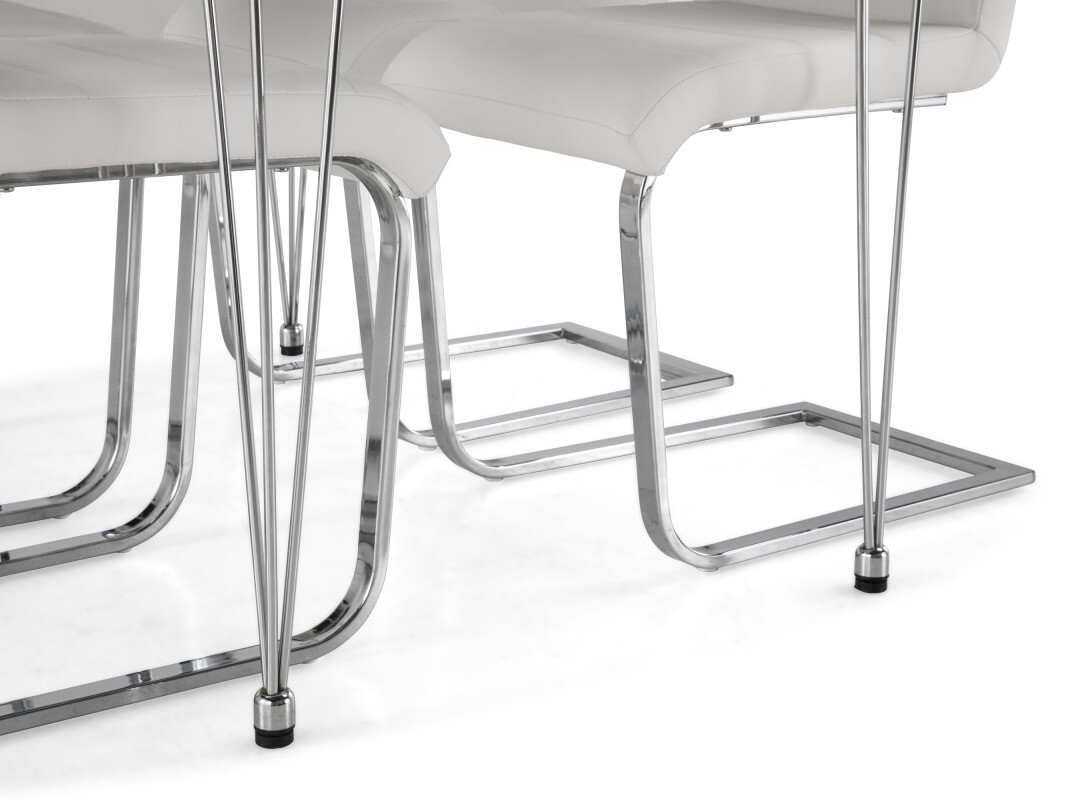 Conjunto de comedor Scandinavian Choice 614 (Blanco + Plata)