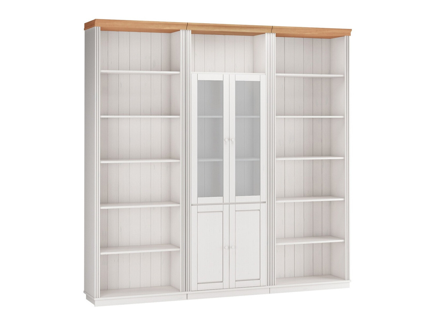 Conjunto de estantería Saltoro 113 (Blanco + Miel de roble)