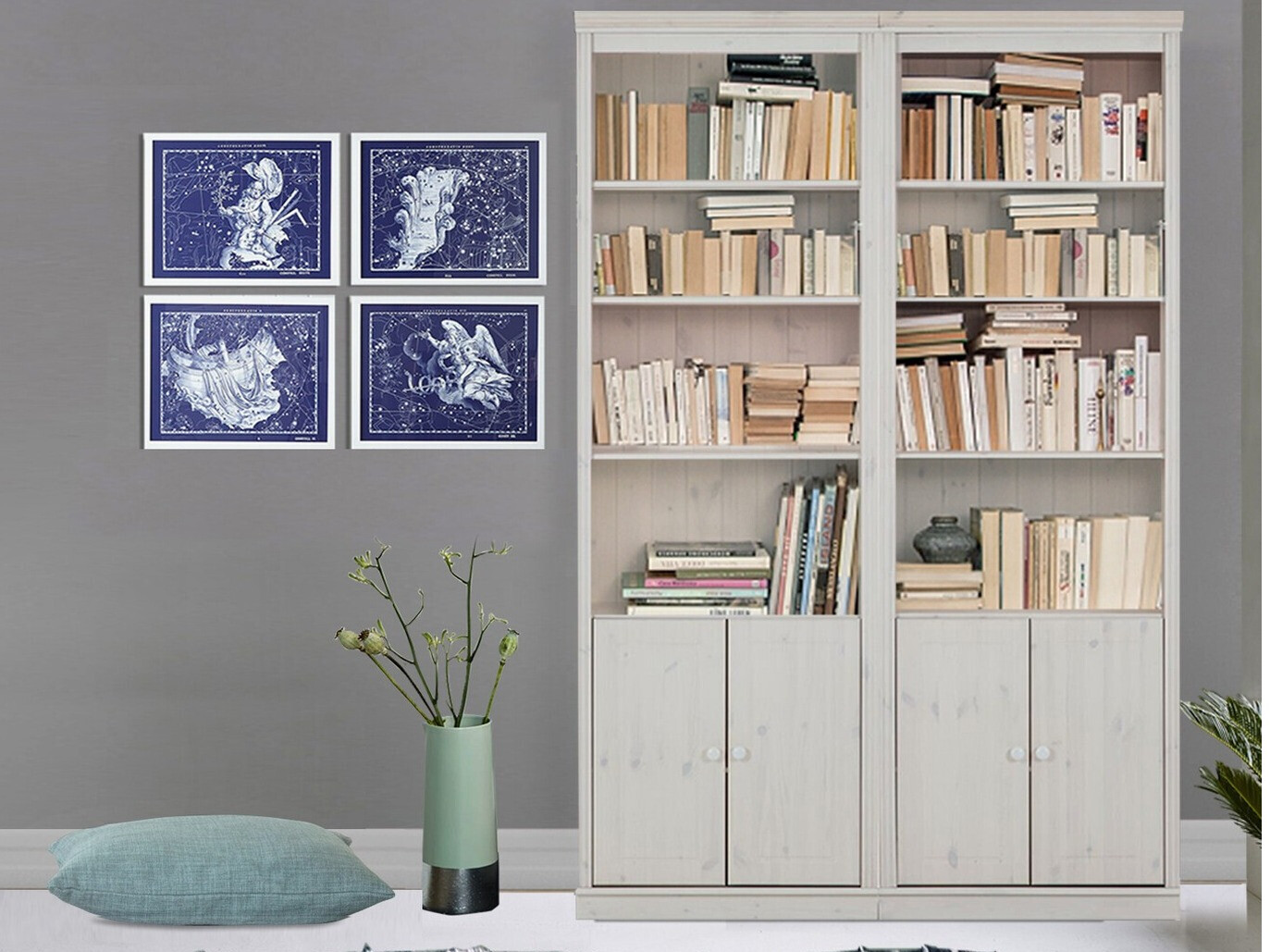 Conjunto de estantería Saltoro 115 (Blanco)