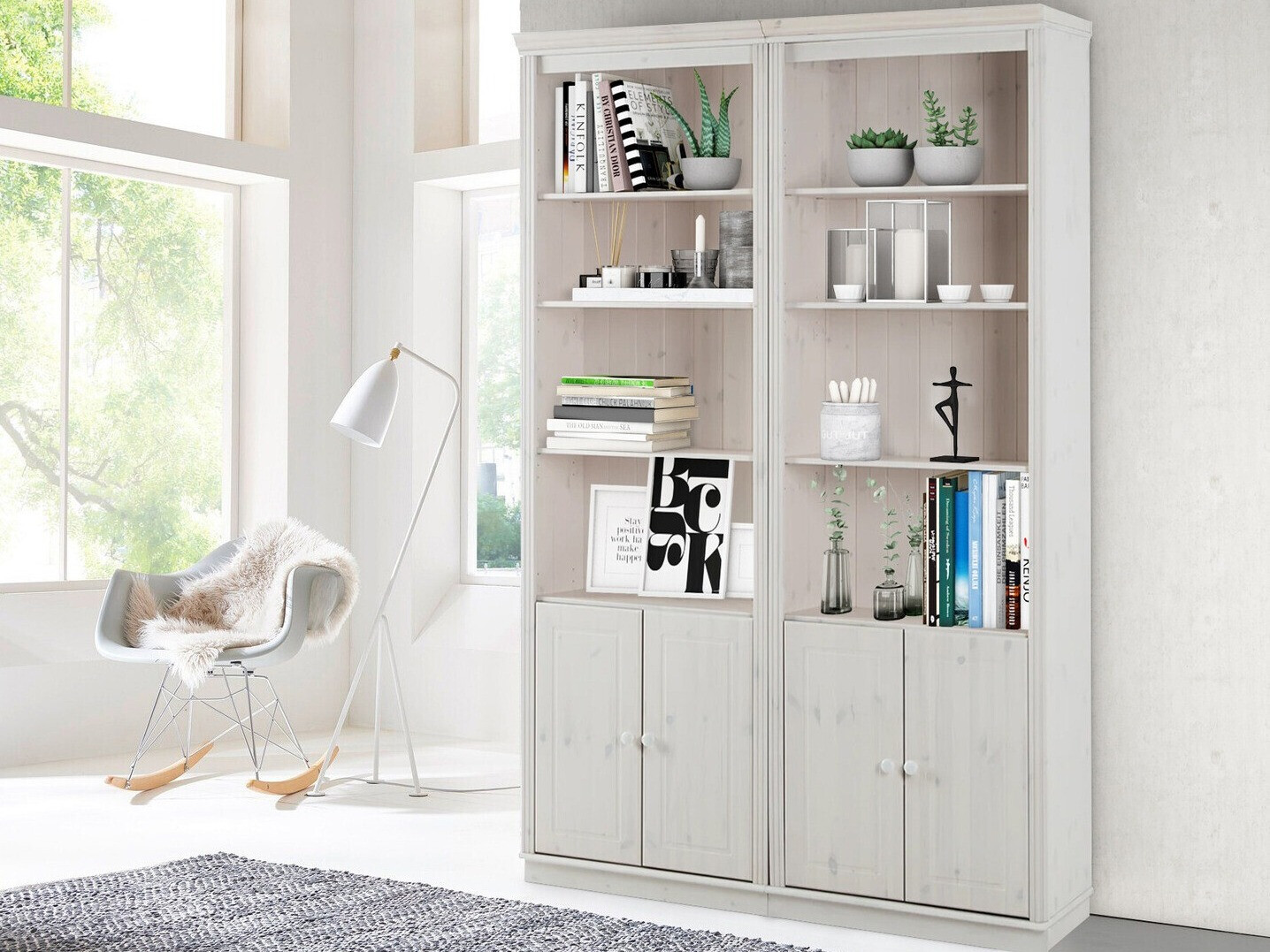 Conjunto de estantería Saltoro 115 (Blanco)