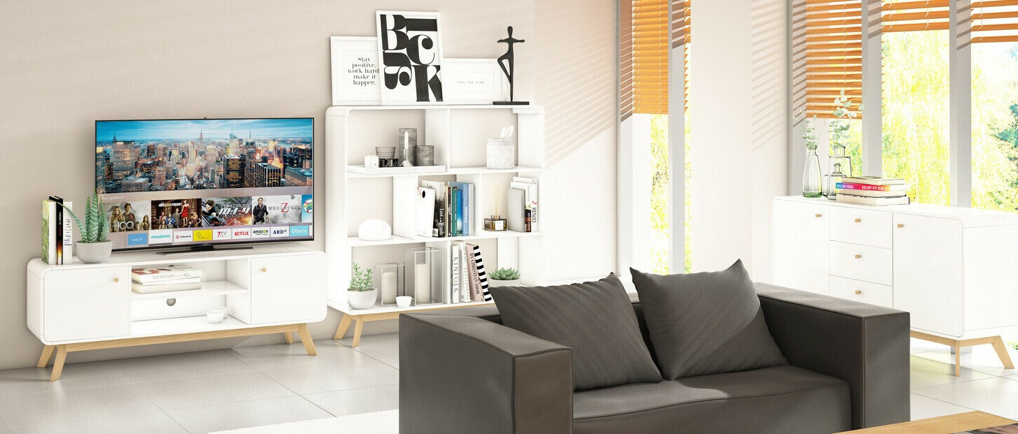 Cómoda Elbtena 110 (Blanco + Roble)