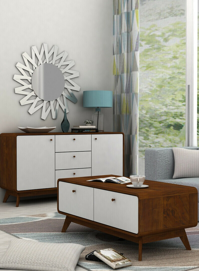 Cómoda Elbtena 110 (Nuez + Blanco)