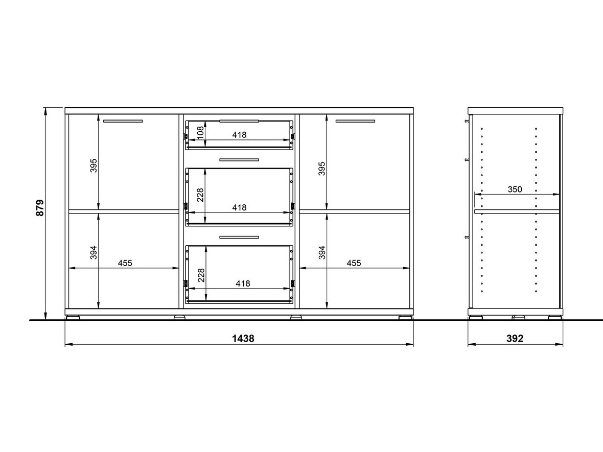 Cómoda Sacramento 455 (Roble sanremo)