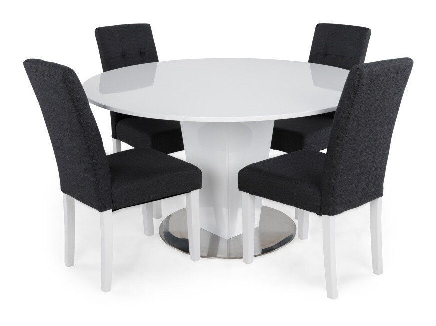 Conjunto de comedor Scandinavian Choice 547 (Gris oscuro + Blanco)