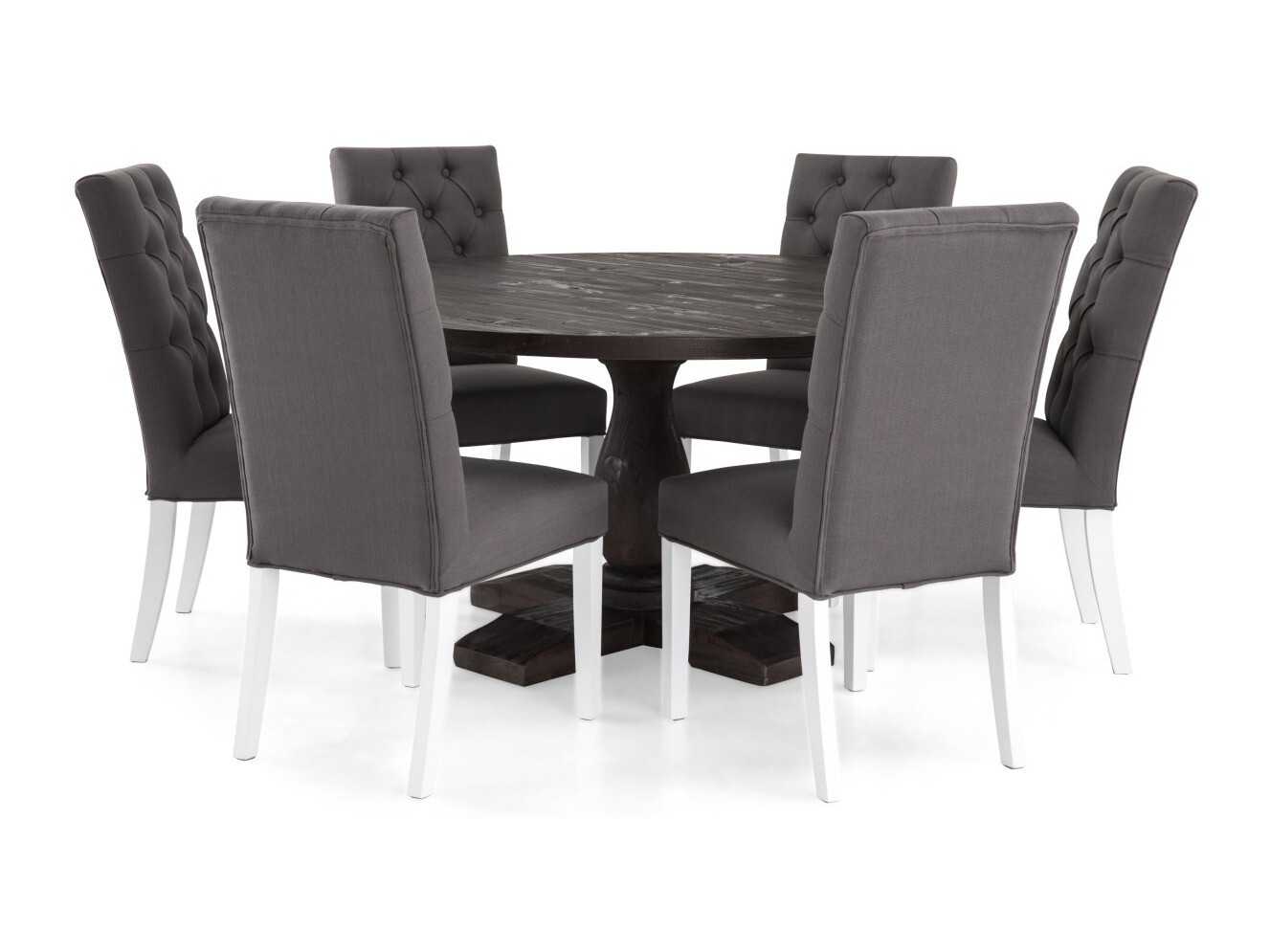Conjunto de comedor Scandinavian Choice 634 (Gris + Blanco)