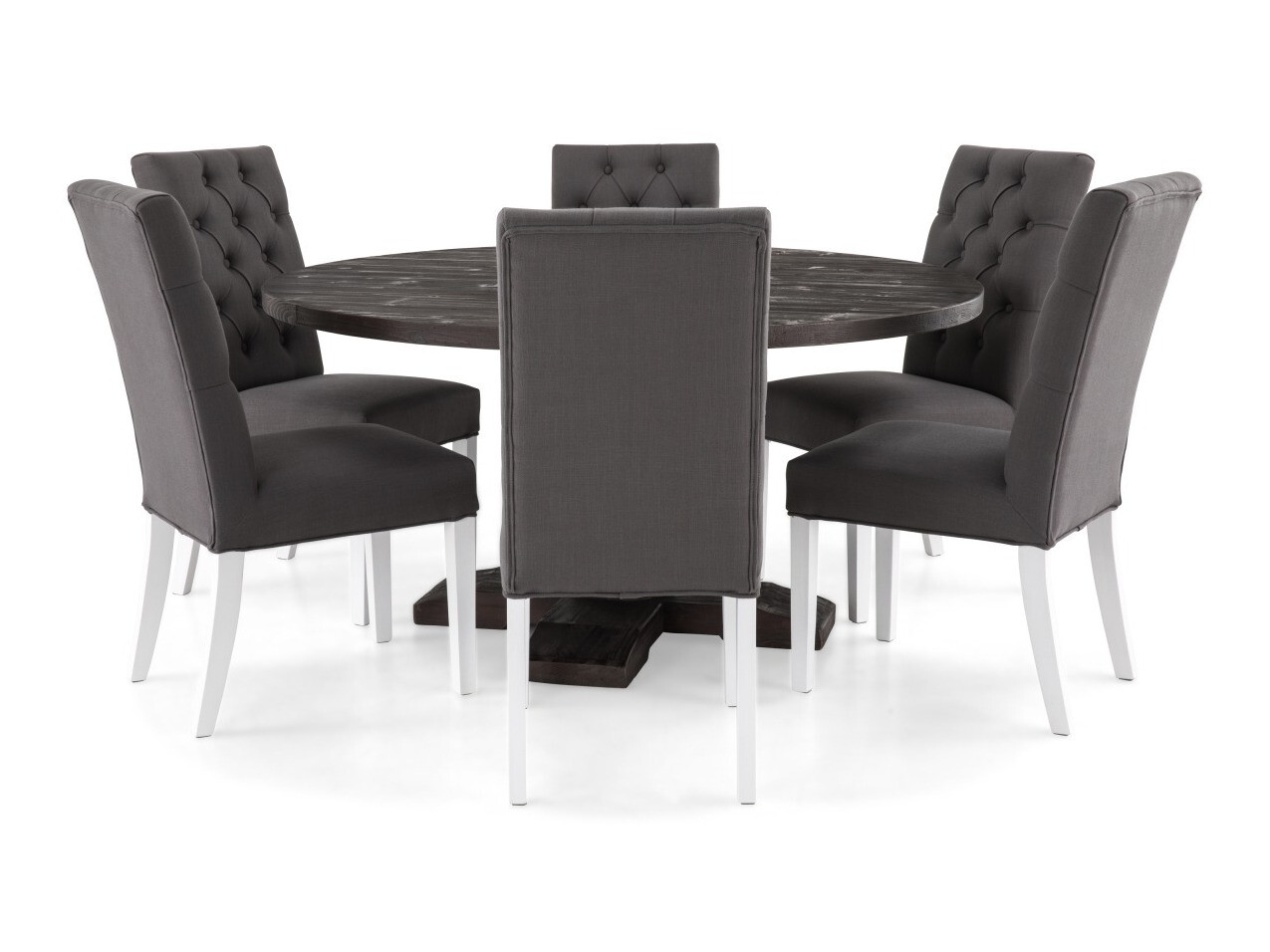 Conjunto de comedor Scandinavian Choice 634 (Gris + Blanco)