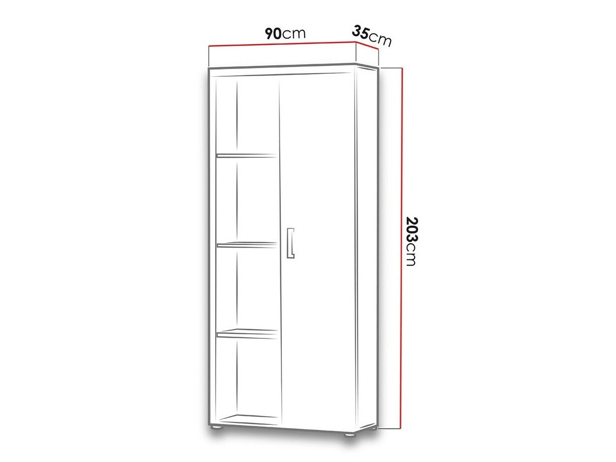 Estantería Odebeli 104 (Blanco + Negro brillante)
